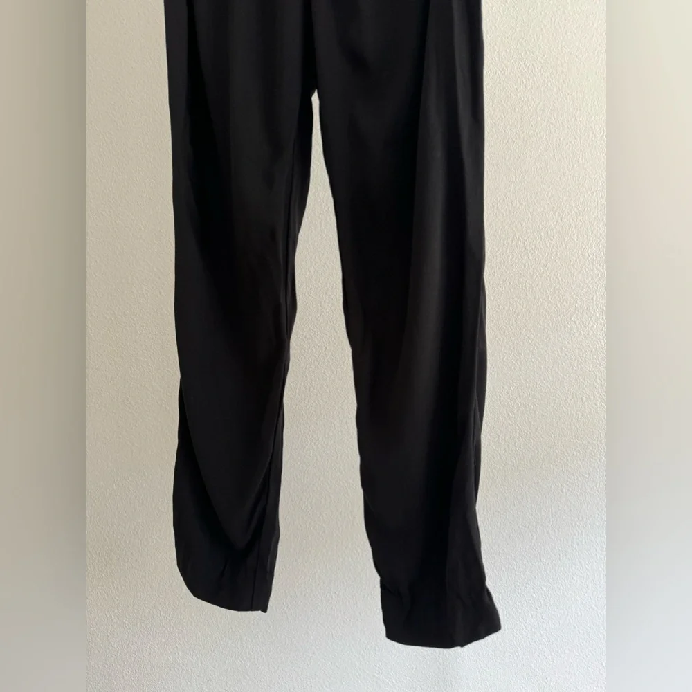 EILEEN‎ FISHER Slouchy Black Silk Georgette  Tapered Leg Pull On Pants Sz S